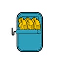 Canned fish isolated. preserve piscineÃÂ tinned goods. Vector illustration